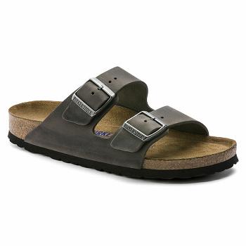 Dámské Arizona Birkenstock Soft Footbed Oiled Læder Šedé | CZ 58UZG